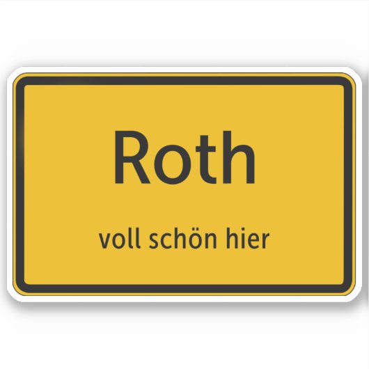 Roth Aufkleber Sticker Autoaufkleber (Vorderseite)