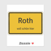 Roth Aufkleber Sticker Autoaufkleber (Blatt)