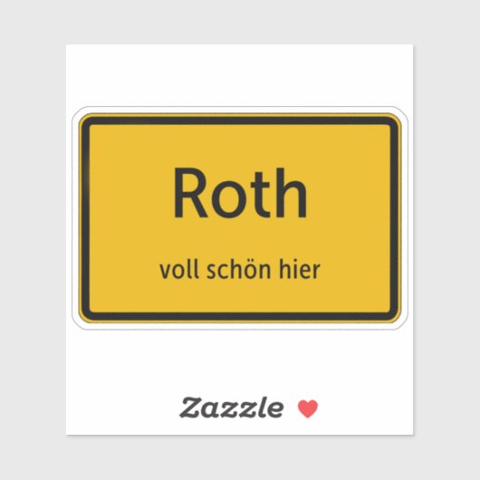 Roth Aufkleber Sticker Autoaufkleber (Blatt)
