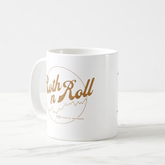 Roth n Roll World Tour Coffee Mug – Finance Humor Kaffeetasse (Vorderseite Links)