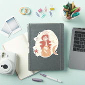 Rothaarboho Blume Mond Stars abstrakt Aufkleber (iPad Hülle)