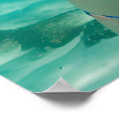 Rothaarfrau Polka Dot Bikini Unterwasser-Foto Poster (Ecke)