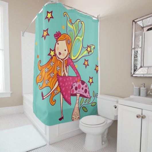 Rothaargartenmärchen auf Toadstool Duschvorhang (Beispiel)