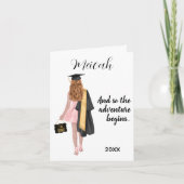 Rothaarige Auburn Girl Abschluss Glückwunsch Grad Karte (Vorderseite)