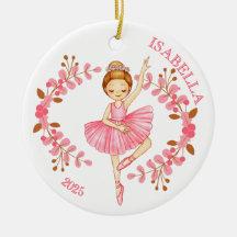 Rothaarige Ballerina in Rosa