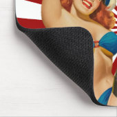 Rothaarige Button-up Girl Retro Sunset Mousepad (Ecke)
