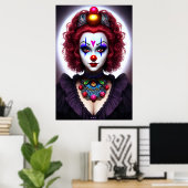 Rothaarige Clownweibchen | AI Art Poster (Heimbüro)