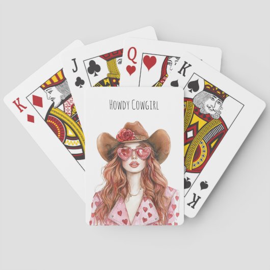 Rothaarige Cowgirl Spielkarten (Rückseite)