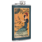 Rothaarige Frau erwartet Ballon-Vogel-Plakat Flachmann (Rechts)