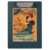 Rothaarige Frau erwartet Ballon-Vogel-Plakat Klemmbrett (Vorderseite)