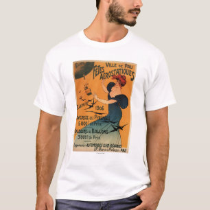 Rothaarige Frau erwartet Ballons Vögel Poster T-Shirt