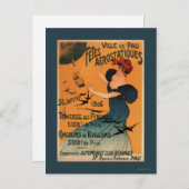 Rothaarige Frau erwartet Balloons Birds Poster Postkarte (Vorne/Hinten)