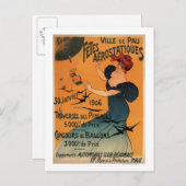 Rothaarige Frau erwartet Balloons Birds Poster Postkarte (Vorne/Hinten)