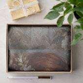 Rothaarige Frau Fuchs Rosen Decoupage Seidenpapier (Geschenk)