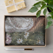 Rothaarige Frau Fuchs Wildblumen Decoupage Seidenpapier (Geschenk)