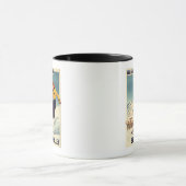 Rothaarige Frau Lächeln und Skiplakat Tasse (Zentrum)