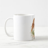 Rothaarige Frau mit Gänseblumen Kaffeetasse (Links)