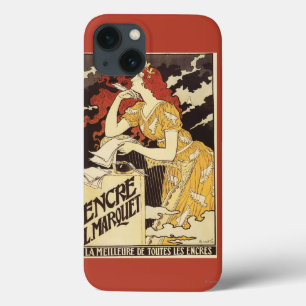 Rothaarige Frau u. Harfe L. Marquet Ink Case-Mate iPhone Hülle