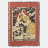 Rothaarige Frau u. Harfe L. Marquet Ink Decke (Vorderseite Vertikal)