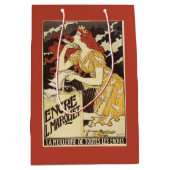 Rothaarige Frau u. Harfe L. Marquet Ink Mittlere Geschenktüte (Vorderseite)