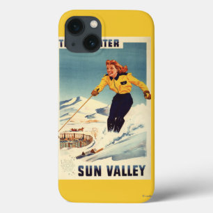 Rothaarige Frauen-lächelndes und Ski fahrendes Case-Mate iPhone Hülle