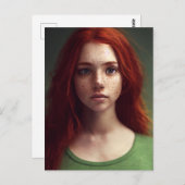 Rothaarige Freckle Faced Girl Postcard Postkarte (Vorne/Hinten)