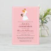 Rothaarige Girl Pink Einladung der ersten Kommune (Stehend Vorderseite)