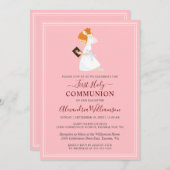 Rothaarige Girl Pink Einladung der ersten Kommune (Vorne/Hinten)