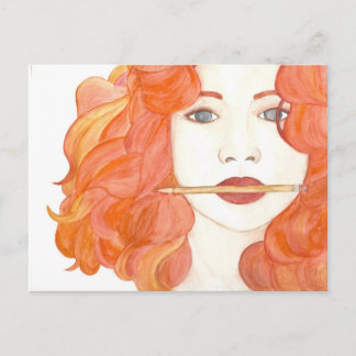 Rothaarige Girl Postcard Artist Postkarte