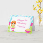 Rothaarige Girlleepover Slumber Party Geburtstag Karte (Gelbe Blume)