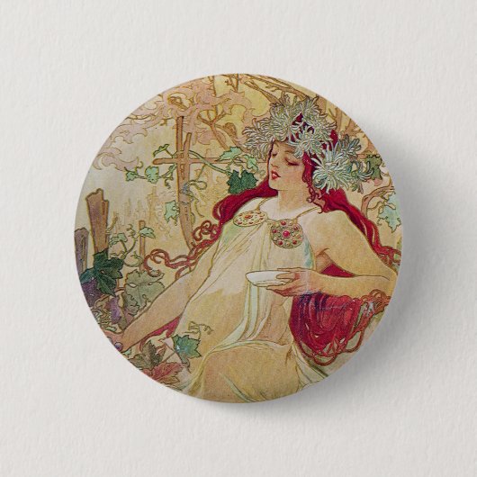 Rothaarige Göttin Button (Vorderseite)