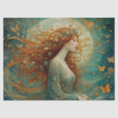 Rothaarige Herbstfrauen mit Schmetterlingen Seidenpapier (Vorderseite)