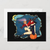 Rothaarige HexenHalloween Postkarte (Vorne/Hinten)