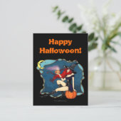 Rothaarige HexenHalloween Postkarte (Stehend Vorderseite)