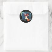 Rothaarige HexenHalloween Runder Aufkleber (Tasche)
