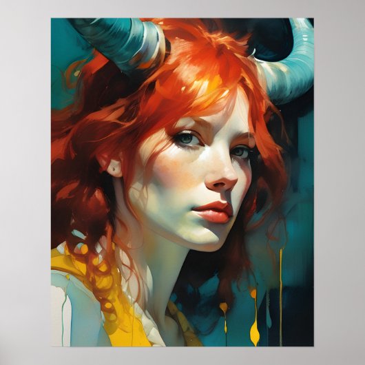 Rothaarige Horned Goddess Poster (Vorne)