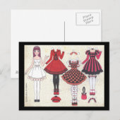 Rothaarige Lolita Paper Doll Postkarte (Vorne/Hinten)