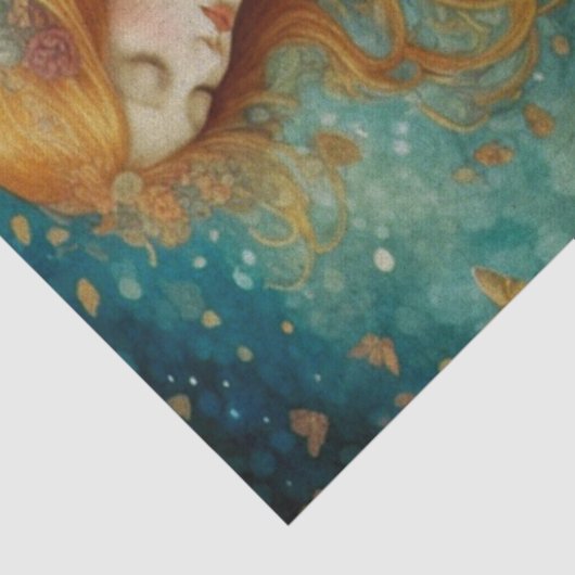 Rothaarige Mädchen mit Blume Seidenpapier (Detail)