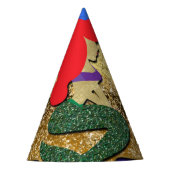 Rothaarige Meerjungfrau Golden Seashell Geburtstag Partyhütchen (Vorderseite)