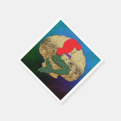 Rothaarige Meerjungfrau Golden Seashell Geburtstag Serviette (Ecke)