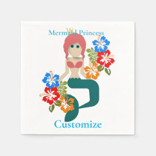 Rothaarige Meerjungfrau Prinzessin Thunder_Cove Serviette