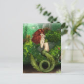 Rothaarige Mermaid Postkarte (Stehend Vorderseite)