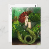 Rothaarige Mermaid Postkarte (Vorne/Hinten)