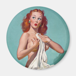 Rothaarige Patientin Pin Up Magnet