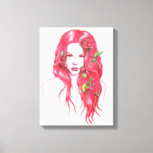 Rothaarige Portrait Surreal Fantasy Art Leinwanddruck