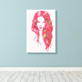 Rothaarige Portrait Surreal Fantasy Art Leinwanddruck (Insitu (Holzboden))
