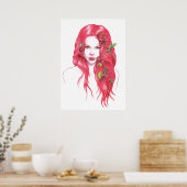 Rothaarige Portrait Surreal Fantasy Art Poster (Küche)