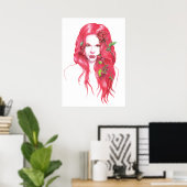 Rothaarige Portrait Surreal Fantasy Art Poster (Heimbüro)