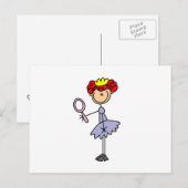 Rothaarige Prinzessin Postkarte (Vorne/Hinten)