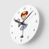 Rothaarige Prinzessin Runde Wanduhr (Winkel)